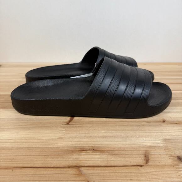 ADIDAS Adilette Cloudfoam Aqua Slides Mens 11 Triple Core Black (F35550) Shower - Picture 4 of 10